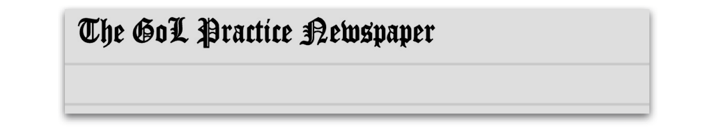 sample newspaper front page banner