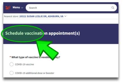 click here to see how to schedule a vaccine appointment at Walgreens